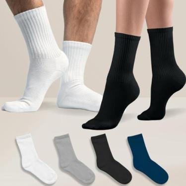 Imagem de Kit 9 Pares Meia Cano Médio Unissex Academia Respiravel Cor:SortidaTam
