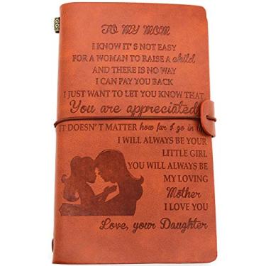 Imagem de Diário de couro – Presentes de filha para mãe, aniversário, feriado, Natal, Ano Novo – 1 conjunto