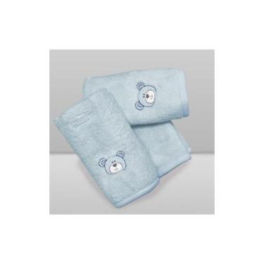 Imagem de Kit Paninho de Boca Laço Bebê Babitas Bordado - LACO BEBE, URSO AZUL, 