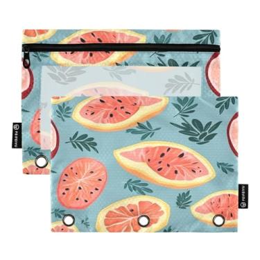 Imagem de Wassud Pastas de fichário com 3 furos para bolso com padrão de mamão pasta organizadora de arquivos para escritório em casa, pacote com 2