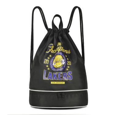 Imagem de Mochila com cordão Lakers de nylon separado seco e úmido