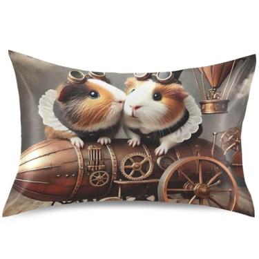 Imagem de Capa de almofada de cetim de porquinho-da-índia para hamster, capas de travesseiro padrão King Queen, conforto animal, travesseiro de cama macio, tamanho king, 101,6 cm x 50,8 cm