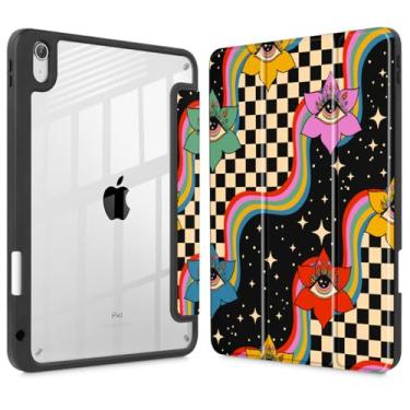 Imagem de Tuiklol Capa para iPad de 11 polegadas (chip A16) 2025 geração 11ª / iPad 11 polegadas 2022 10ª geração, porta-lápis embutido com capa à prova de choque, capa traseira transparente transparente e