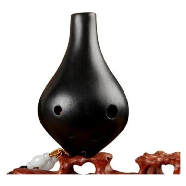 Imagem de WYNSJDBB ocarina 6-Hole Ocarina tom médio tom C preto ocarina profissional tocando ocarina instrumento musical para crianças iniciantes músicos presente adultos crianças iniciantes