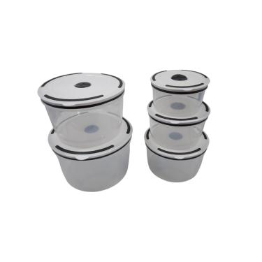 Imagem de Conjunto 5 Potes Herméticos de Plástico Com Tampa