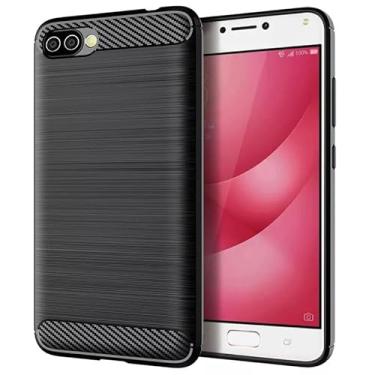 Imagem de Capa Case Para Asus Zenfone 4 Max (ZC520KL) (Tela 5.2) Carbon Fiber Leve Fina Maleável (Preto)