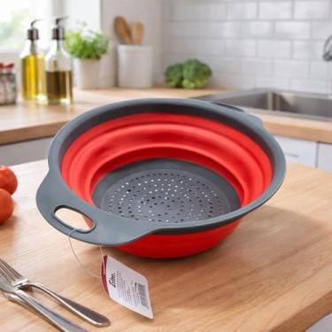 Imagem de Escorredor Dobrável Retrátil 24 cm – Economiza Espaço, Prático e Ideal para Cozinhas Pequenas