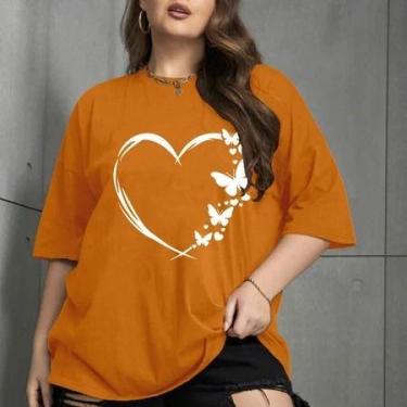 Imagem de Blusa Estampa Borboleta Coração Traço Delicado Personalizada Preta Cam