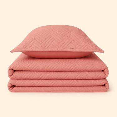 Imagem de Kit Colcha Bela Microfibra Rosa - ACASA, King, Rosa