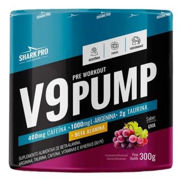 Imagem de V9 Pump Pré Treino Shark Pro Com Beta Alanina 300g, Uva