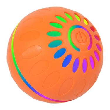 Imagem de Ｂｅｓｇａ Bola Inteligente Interativa para Cães, Brinquedo Automático com Rolamento, Bola Móvel Recarregável via USB com Luzes Coloridas para Quintal e Jardim, Laranja