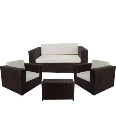 Imagem de Conjunto De Poltronas E Mesa Classe A, Branco Gelo Tabaco