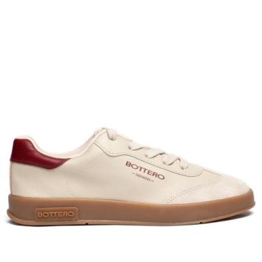 Imagem de Tênis Feminino Bottero Couro Burnish Bege/Vinho, Bege, 35