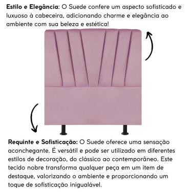 Imagem de Cabeceira Casal De Cama Estofada 140 Cm Lile Suede Rosa