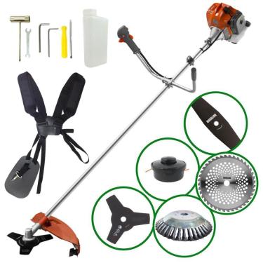 Imagem de Roçadeira 52cc Tekna RL520 Multifuncional Com Cabeçote Nylon, Lâminas 3 Pontas + Disco...