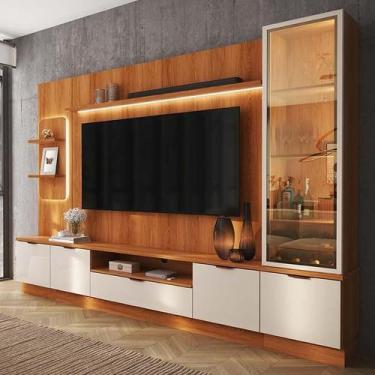 Imagem de Estante Home Com Torre e Cristaleira 270cm TV 75 Pol Atenas Lukaliam J