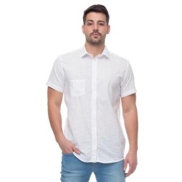 Imagem de Camisa Social Manga Curta Masculina Teodoro Linho Bolso Leve - Teodoro