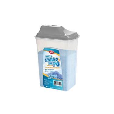 Imagem de Porta Sabão Em Pó Lavanderia 1,75litros 1kg Transparente - Plasticos M