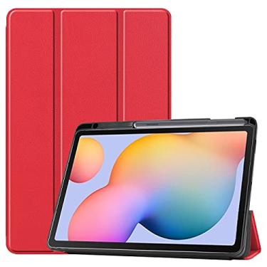 Imagem de Tampas de tablet Para SumSung Galaxy Tab S6 Lite 10.4" (SM-P610 / 615) Tampa do caso da tabuleta, macia Tpu. Capa de proteção com auto vigília/sono Capa protetora da capa (Color : Red)