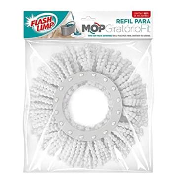 Imagem de Refil Mop FlashLimp Microfibra Original Giratório Limpeza Alta Durabilidade Lavavel Reposição