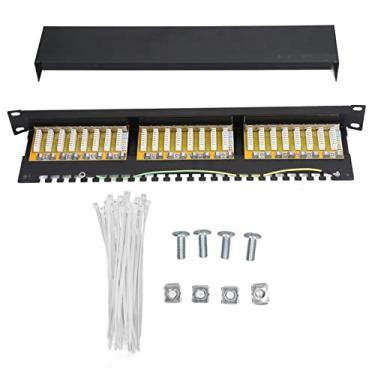 Imagem de Painel de remendo de rede Acoplador tipo blindado de 24 portas Painel de remendo de montagem em parede com barra traseira removível