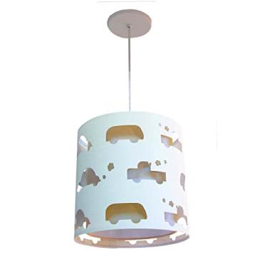 Imagem de Lustre Infantil Pendente Recorte Carrinhos 25x25 Cáqui