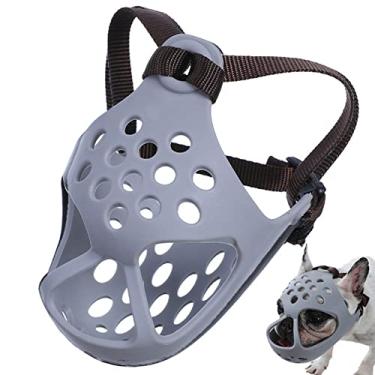 Imagem de Myweyde focinho curto de focinho, Friendly Short Snout Dog Muzzle Soft Silicone, Dog Muzzles para cães pequenos de focinho curto para parar de latir (Gray, M)