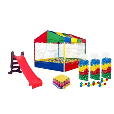 Jundplay infantil balanço grande playground 2 lugares com estrutura - escorrega médio playground 3 degraus kids