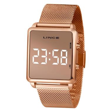 Imagem de Relógio Lince Digital MDR4619L BXRX Pulseira Mesh Rose Gold