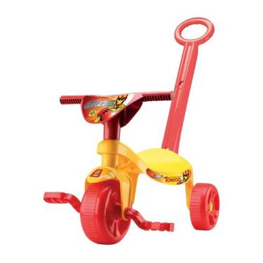 Imagem de Brinquedo Motoca Infantil Triciclo Herói Amarelo Com Haste - Samba Toy