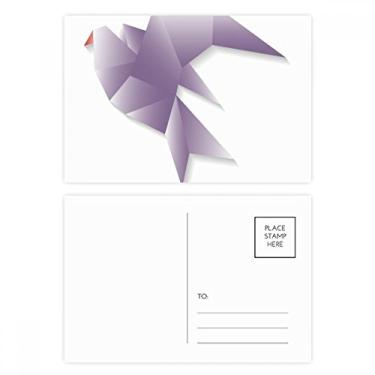 Imagem de Cartão postal geométrico abstrato com estampa de origami, conjunto de cartões postais de aniversário para enviar cartões de agradecimento
