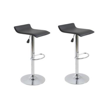 Imagem de Conjunto 2 Banquetas Alta Giratória com Altura Regulável Recouro Belo Horizonte Rivatti Preto