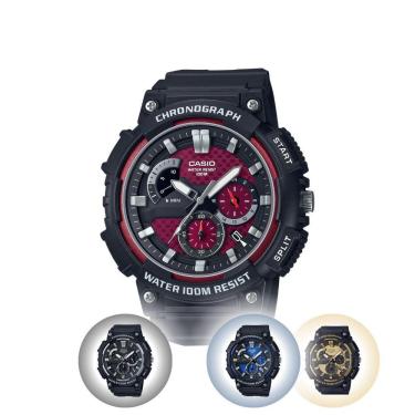 Imagem de Relógio De Pulso Casio Masculino Analógico Esportivo Cronógrafo Prova D Água 100M Preto Mcw-200h