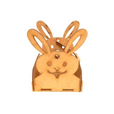 Imagem de Kit com 6 cestas mdf com alça coelho Páscoa 12Lx14Cx15A cm KITPASC032