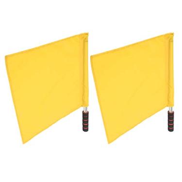 Imagem de Bandeira De árbitro, 2 Unidades De Bandeiras De árbitro Esportivo Com Cabo De Espuma De Metal, Bandeira De Sinalização Manual, Pista E Campo, Bandeira De Treinamento(amarelo)