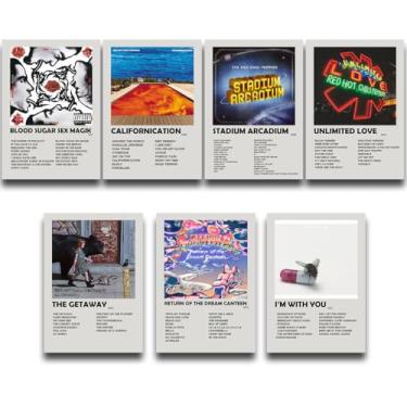 Imagem de Kit 7 Quadros Placas Decorativas Red Hot Chili Peppers em MDF 28x20cm