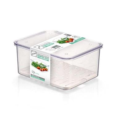 Imagem de Organizador Sempre Seco Com Tela e Tampa Arthi |Versatilidade Organização | Design Adaptável | Mantém Alimentos Frescos | Evita Desperdícios | Material Durável em Plástico | Capacidade para 2,7 Litros