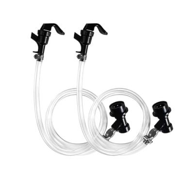 Imagem de Ferroday Conjunto de linha de cerveja com trava de bola de 1,9 cm, trava de piquenique de linha líquida com trava de esferas de desconexão rápida para torneira de preparo doméstico, kit de tubo transparente de grau alimentício para Cornelius Keg Wine Making Soda Dispensing Keg Fitting
