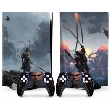 Imagem de Toxxos PS5 Skin - Edição Disco Console e Controlador Acessórios, Capas de Controle, Conjunto Completo Black Myth Wukong (Gery)