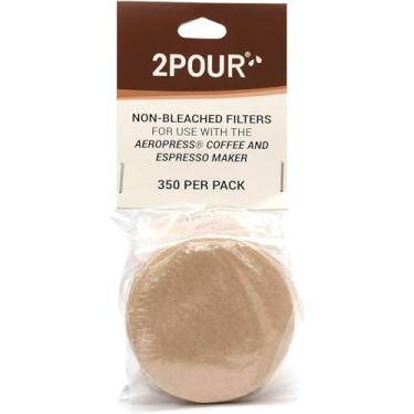 Imagem de Filtros de papel de substituição reutilizáveis para uso com a cafeteira Aeropress – vegana não descolorida natural – disponível nos EUA!