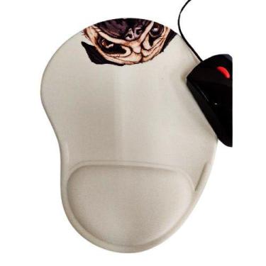 Imagem de Mouse pad com apoio cachorro Pug fofo ergonomico - JDM