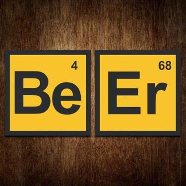 Imagem de Placa Decorativa De Cerveja - Beer Bar Barbearia (36X36) - Sinalizo.Co