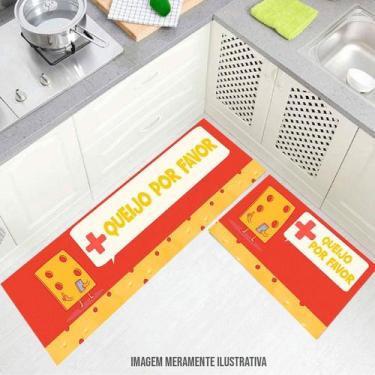 Imagem de kit cozinha passadeira Mais Queijo Por Favor 60x40cm - Deluzz