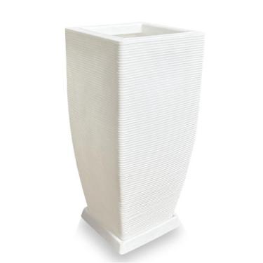 Imagem de Vaso De Planta + Prato Grande Polietileno Decor 90X40 Branco - Foster 