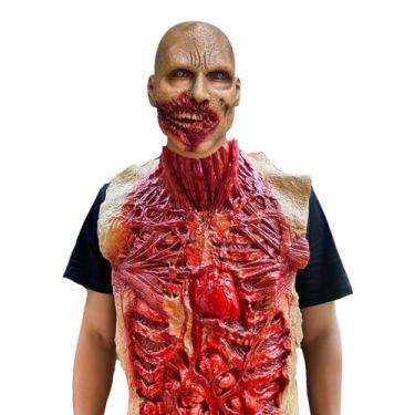 Imagem de Lyxaof Bloody Intestine Scary Dead Body Halloween Prop Organ Fake Body Parts with Zombie Mask Haunted House Cosplay Costume (Body Organs + Mask)