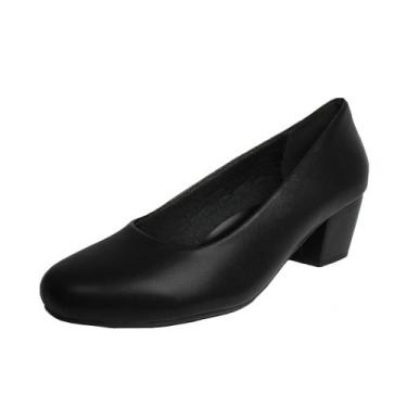 Imagem de Scarpin Boneca Salto Baixo Grosso Luiza Sobreira Preto Mod. 2076, 37