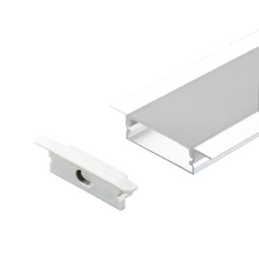 Imagem de Perfil Embutir Alumínio 2 Metros 43mm x 10mm - I9LED, Branco