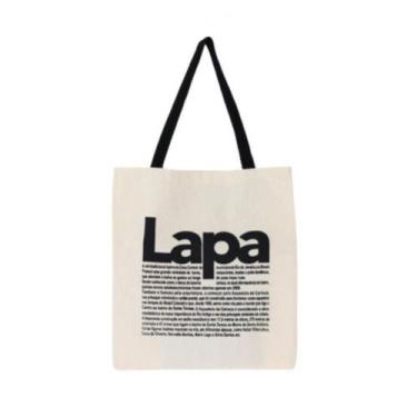 Imagem de Bolsa Feminina Ecobag 100% algodão LAPA (Alça preta) - CARIOCA MAIS