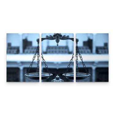 Imagem de Quadro Escritório Advocacia Balança Justiça Azul - Loja Wall Frame