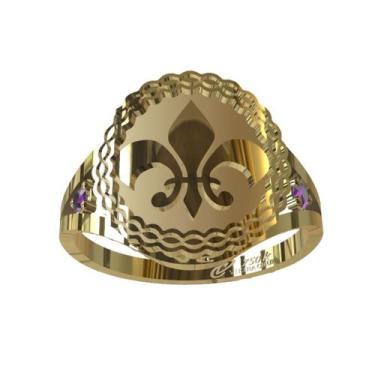 Imagem de Anel de Formatura em Prata de Letras em Ouro 18K - Vieira Cruz Joias, 